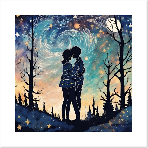 Platonic Friendship and Platonic Soulmates Van Gogh Starry Night Sky Wall Art by wigobun